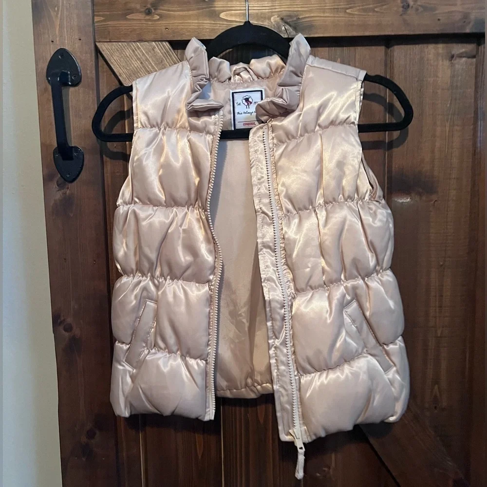 Gymboree NWOT Girls GOLD Puffer Vest Lined Quilted Sz M(7-8) Winter Warm NEW!